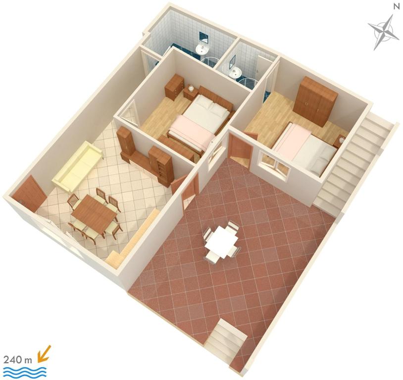 Plán poschodí v ubytovaní Apartments with a parking space Sveta Nedilja, Hvar - 4049