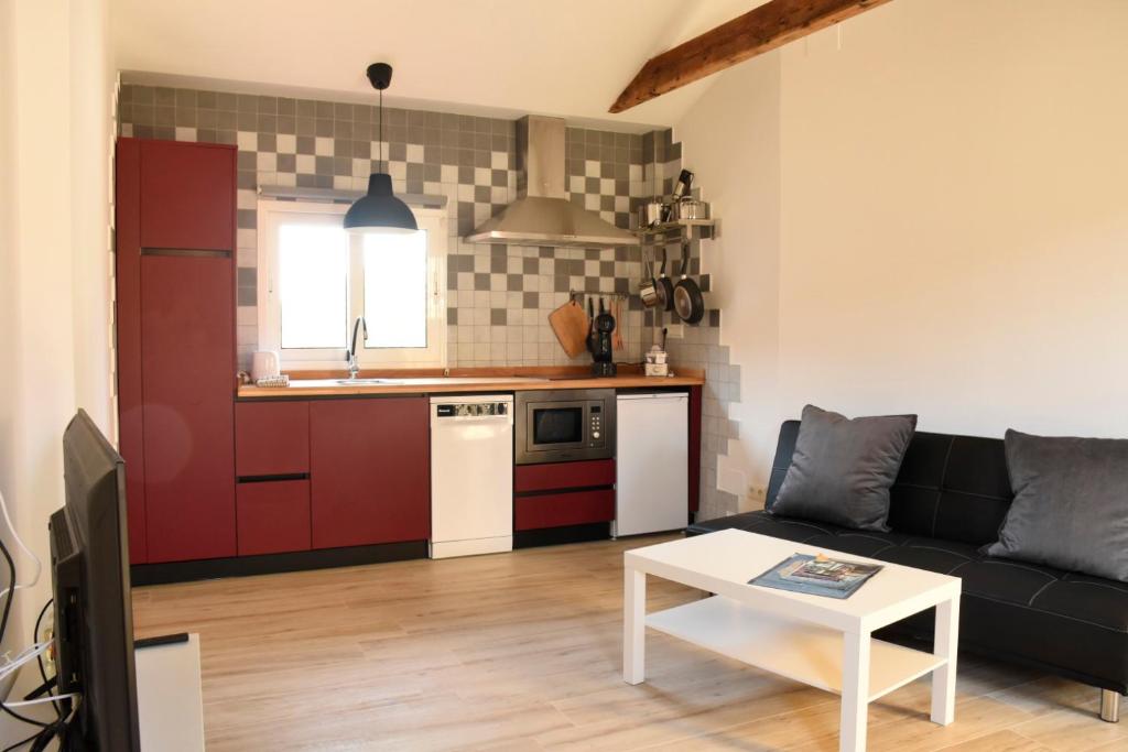 Kuchyň nebo kuchyňský kout v ubytování Apartamentos Tierra y Arte