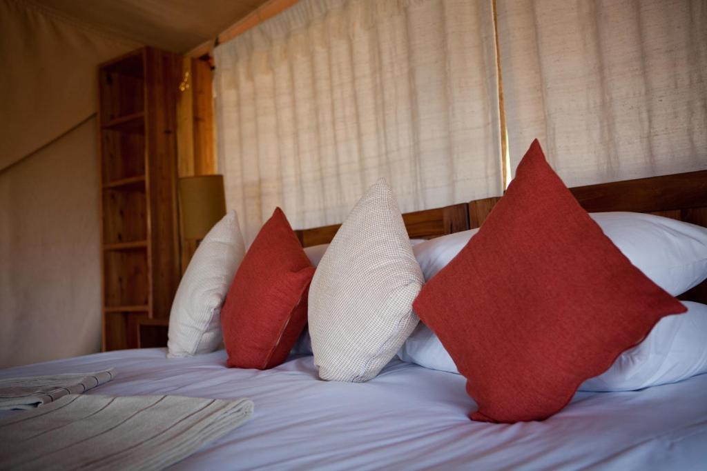 Postel nebo postele na pokoji v ubytování Elewana Lewa Safari Camp
