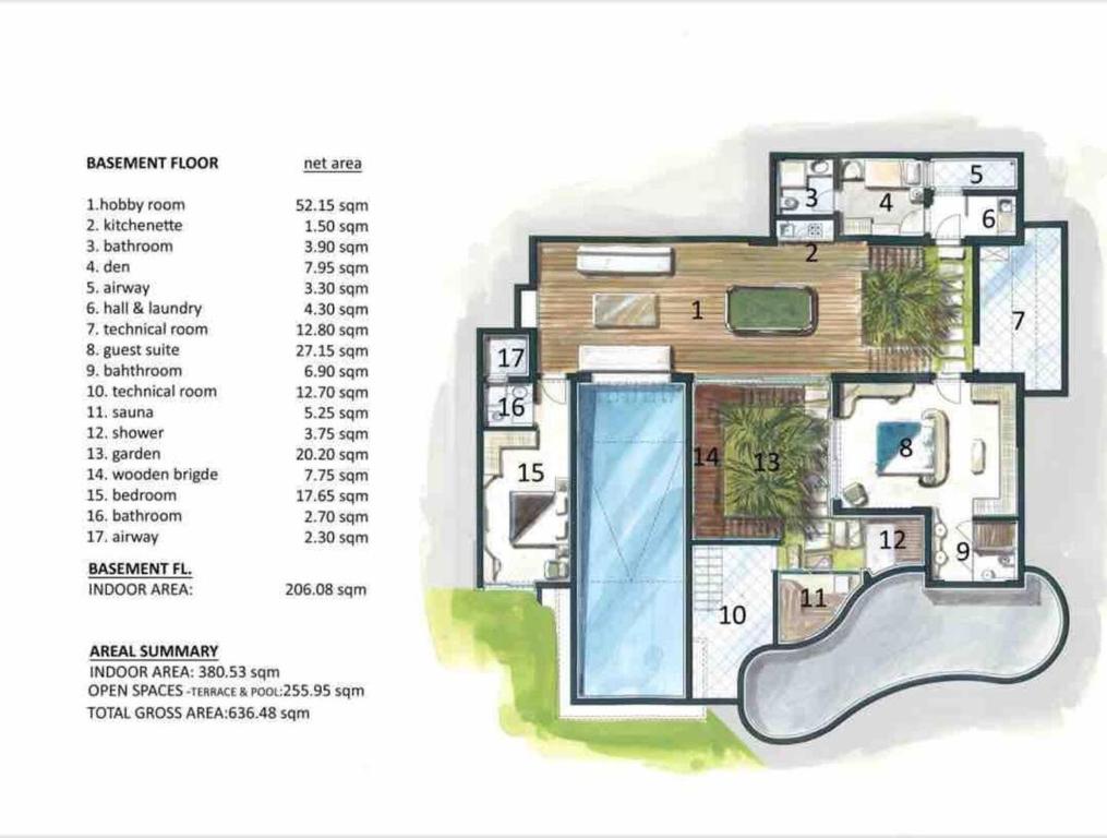 The floor plan of Vistaport A - Luxury Villa
