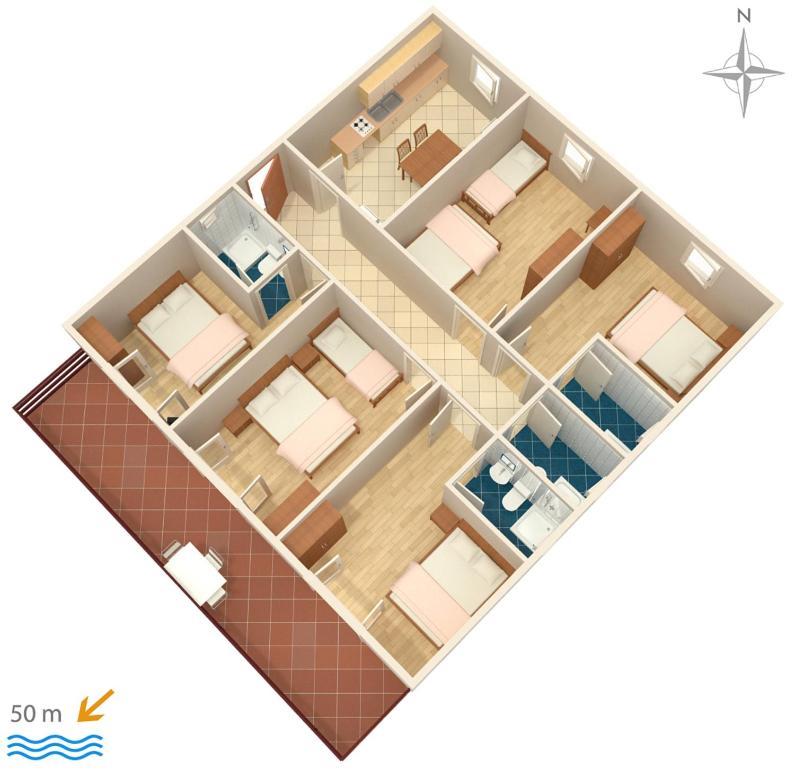 Půdorys ubytování Apartments by the sea Sveti Petar, Biograd - 358