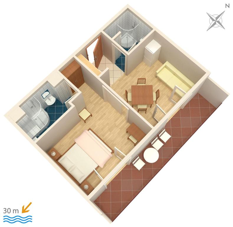 Plán poschodí v ubytovaní Apartment Igrane 311b