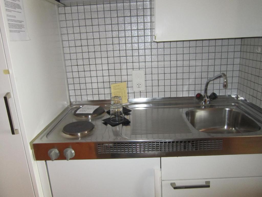 Kuchyň nebo kuchyňský kout v ubytování Studio im Hotel Des Alpes