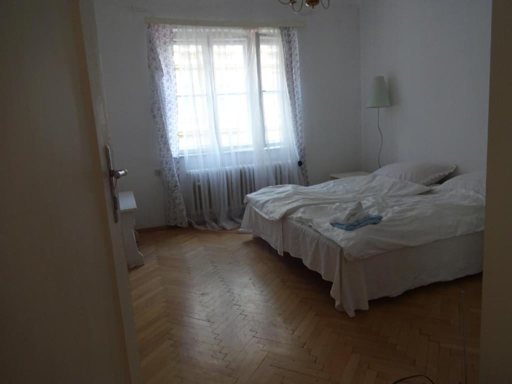 a bedroom with a bed and a window at Helle freundliche Wohnung im Zentrum in Vienna
