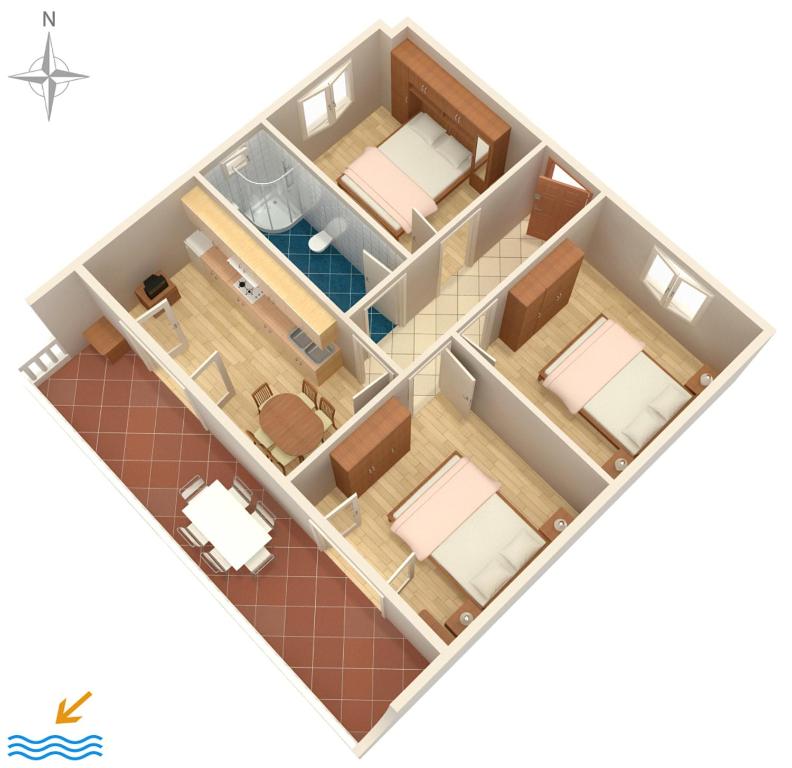 Plan piętra w obiekcie Apartments by the sea Pag - 529