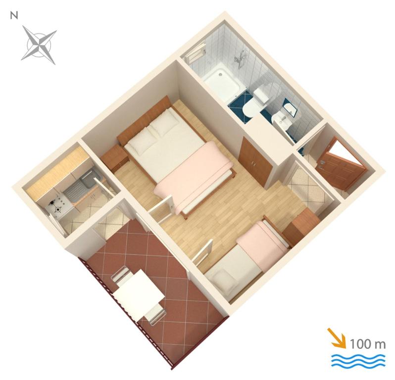 Půdorys ubytování Apartments by the sea Podaca, Makarska - 515