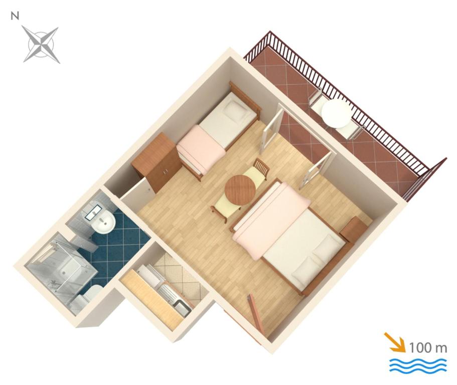 Půdorys ubytování Apartments by the sea Podaca, Makarska - 515