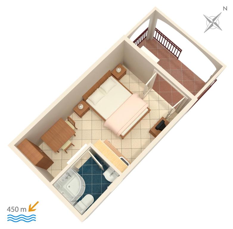 Plán poschodí v ubytovaní Apartments with parking spaces Biograd na Moru, Biograd - 860