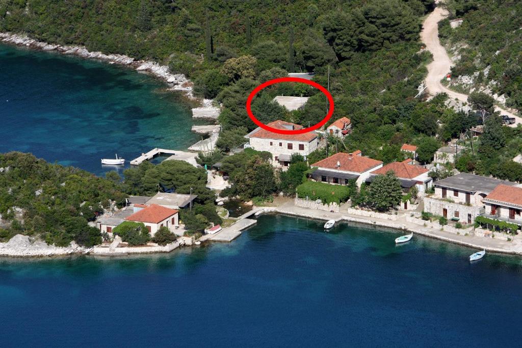 una isla con una casa en medio del agua en Apartments by the sea Prozurska Luka, Mljet - 617 en Maranovići