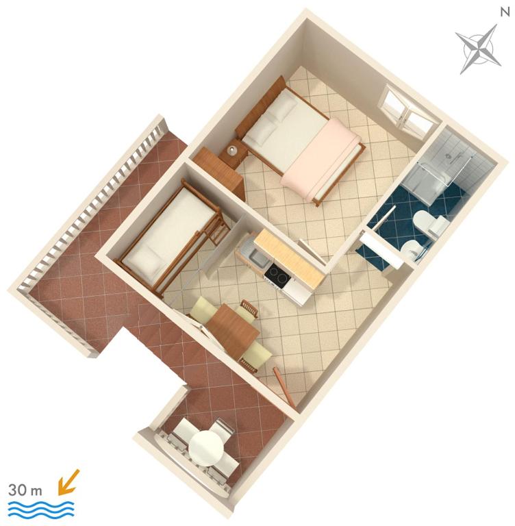 Půdorys ubytování Apartments by the sea Rukavac, Vis - 1154