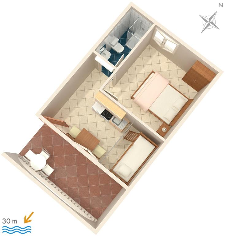 Půdorys ubytování Apartments by the sea Rukavac, Vis - 1154