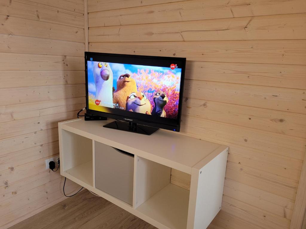 Televízia a/alebo spoločenská miestnosť v ubytovaní Domki Weekend