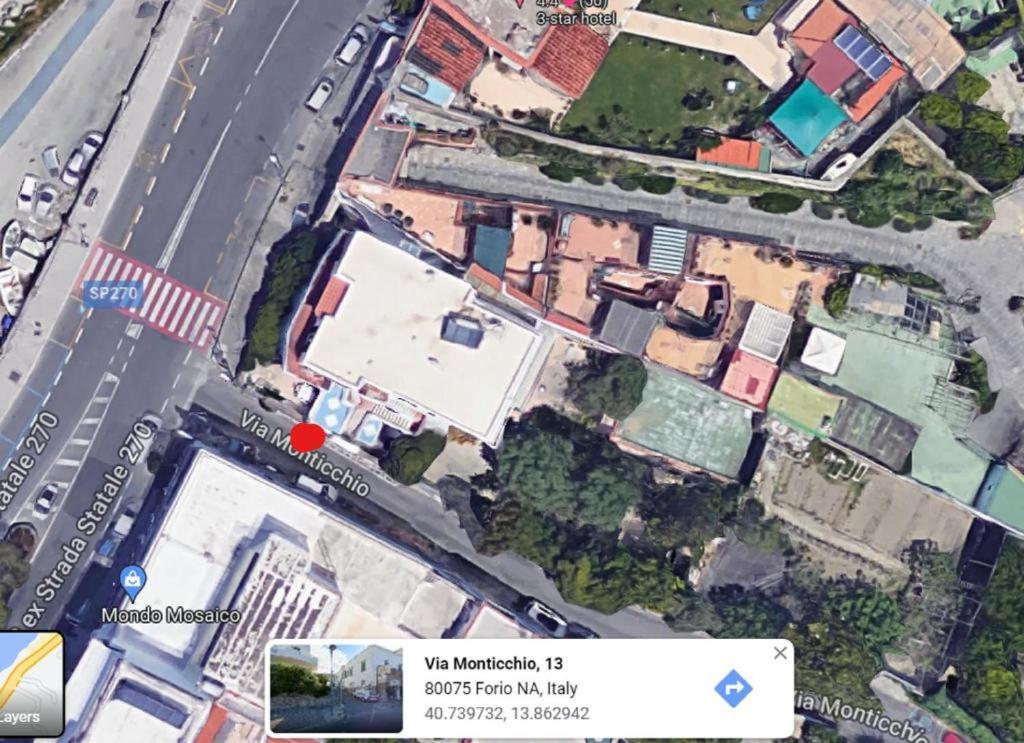 an overhead view of a street with a map at Casa Vacanze Parco Del Generale in Ischia