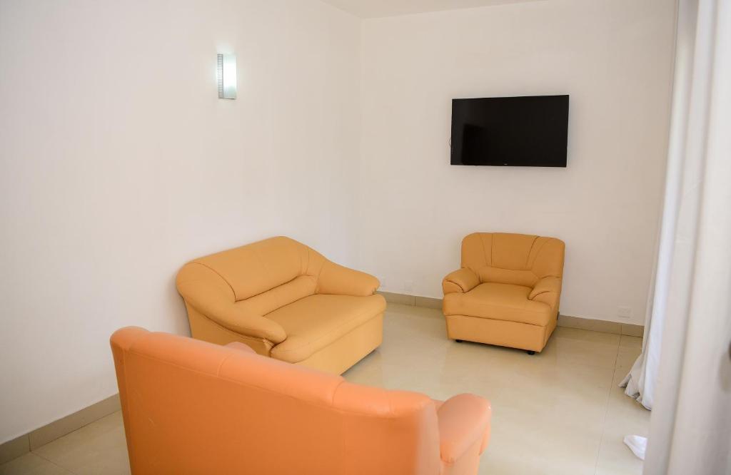TV a/nebo společenská místnost v ubytování Maison Du Nord