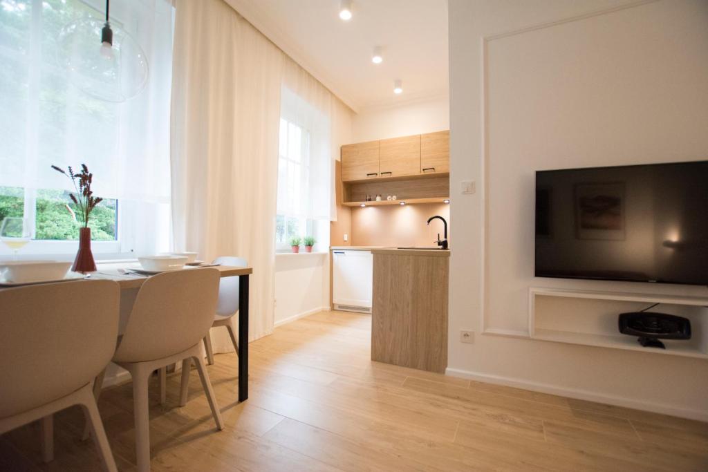 Kuchyňa alebo kuchynka v ubytovaní Apartament Grzaniec