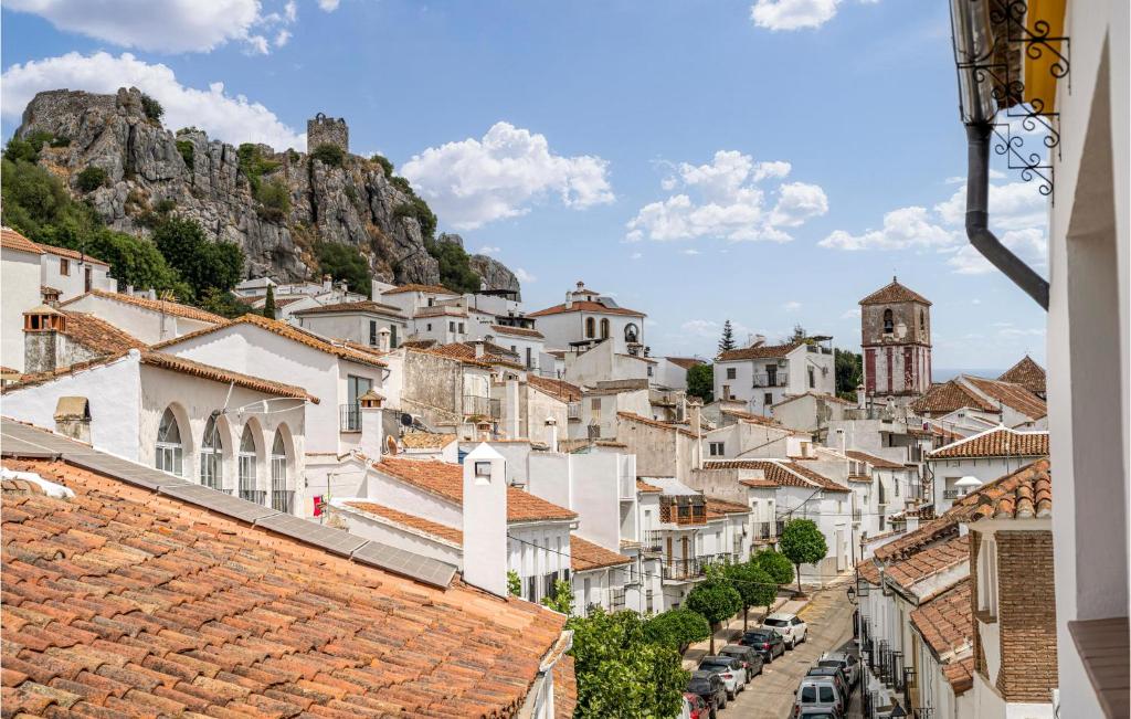 a view of a town with a mountain in the background at Stunning Home In Gaucin With Wifi in Gaucín