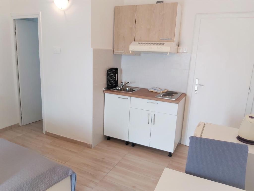 Kuchyň nebo kuchyňský kout v ubytování Studio apartman Marley