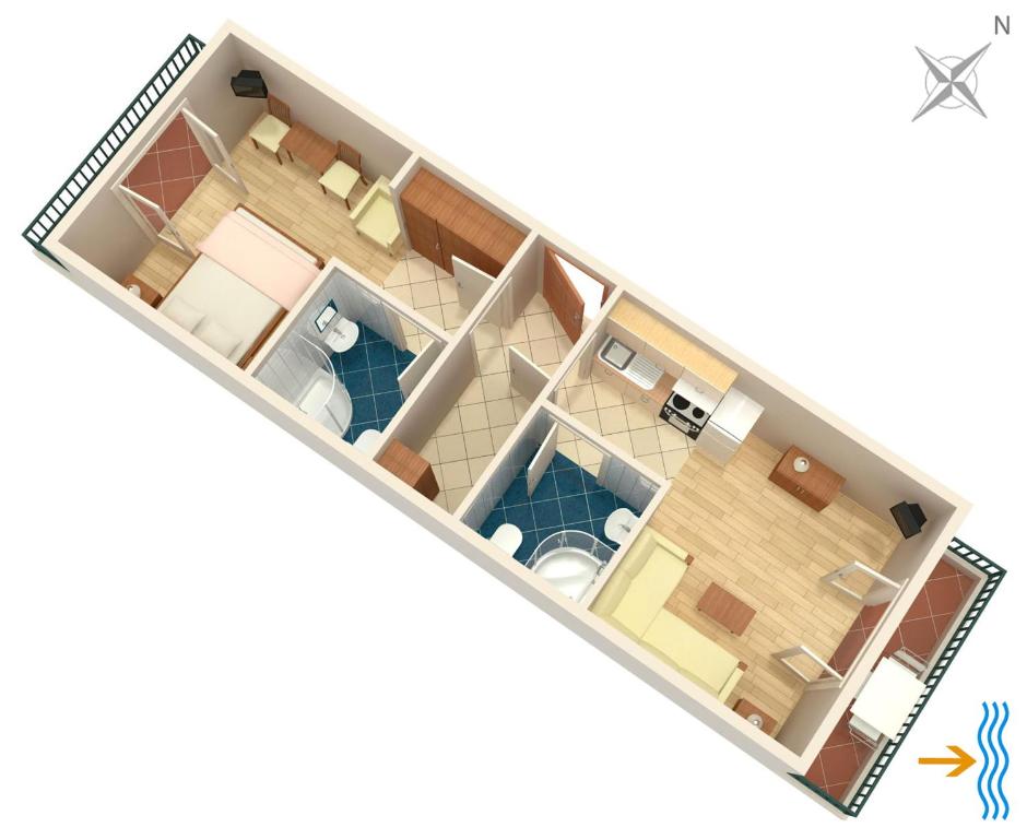Půdorys ubytování Apartments by the sea Cove Pokrivenik, Hvar - 2073
