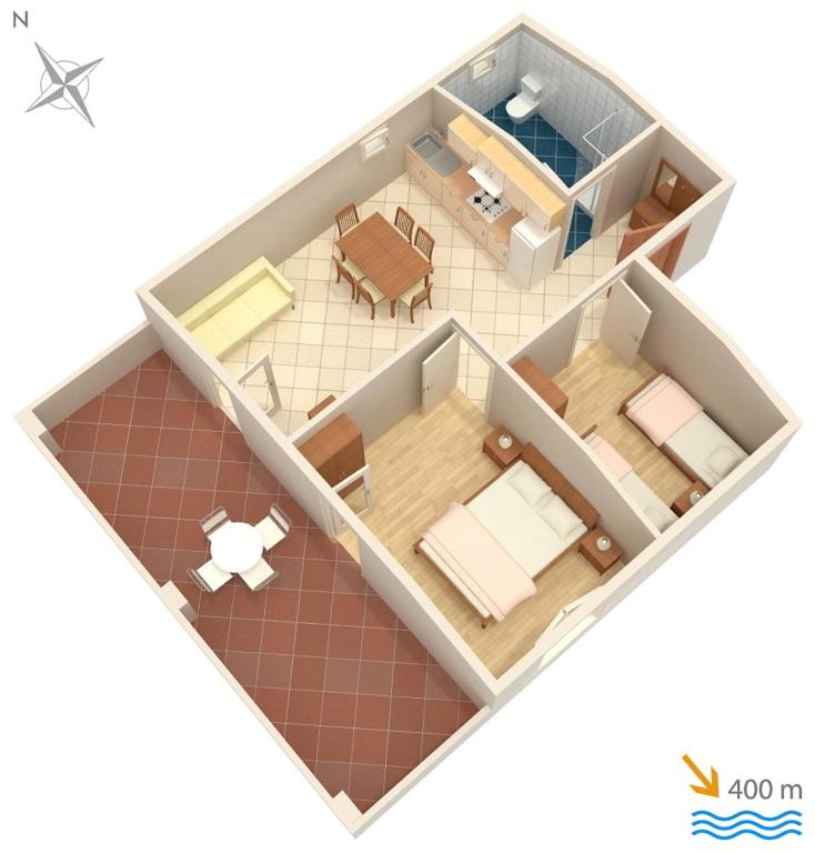 Půdorys ubytování Apartment Medulin 2274a