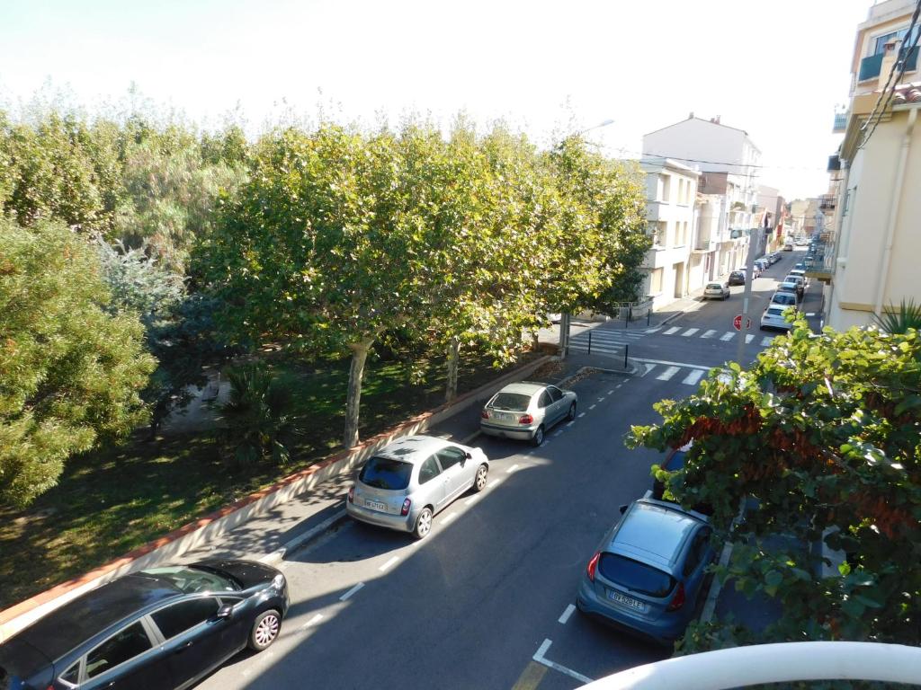 grupa samochodów zaparkowanych na ulicy miejskiej w obiekcie Passerelle Opéra Perpignan w Perpignanie