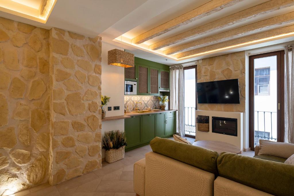 Kuchyň nebo kuchyňský kout v ubytování Palatina Concept Suites