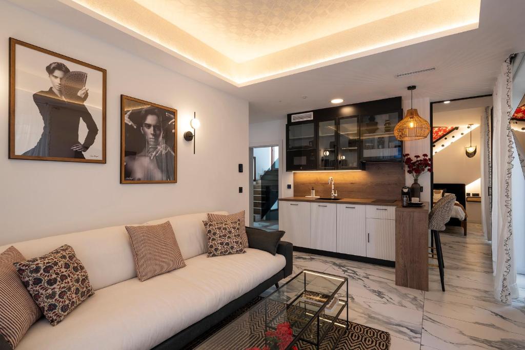 Kuchyň nebo kuchyňský kout v ubytování Palatina Concept Suites