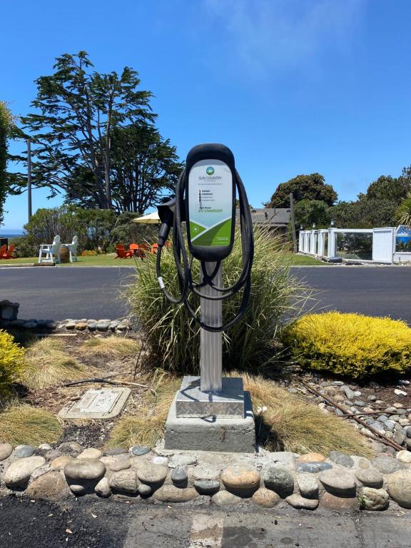 a parking meter on the side of a road at Castle Inn in Cambria