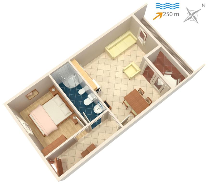 Tlocrt objekta Apartments with WiFi Rabac, Labin - 2323