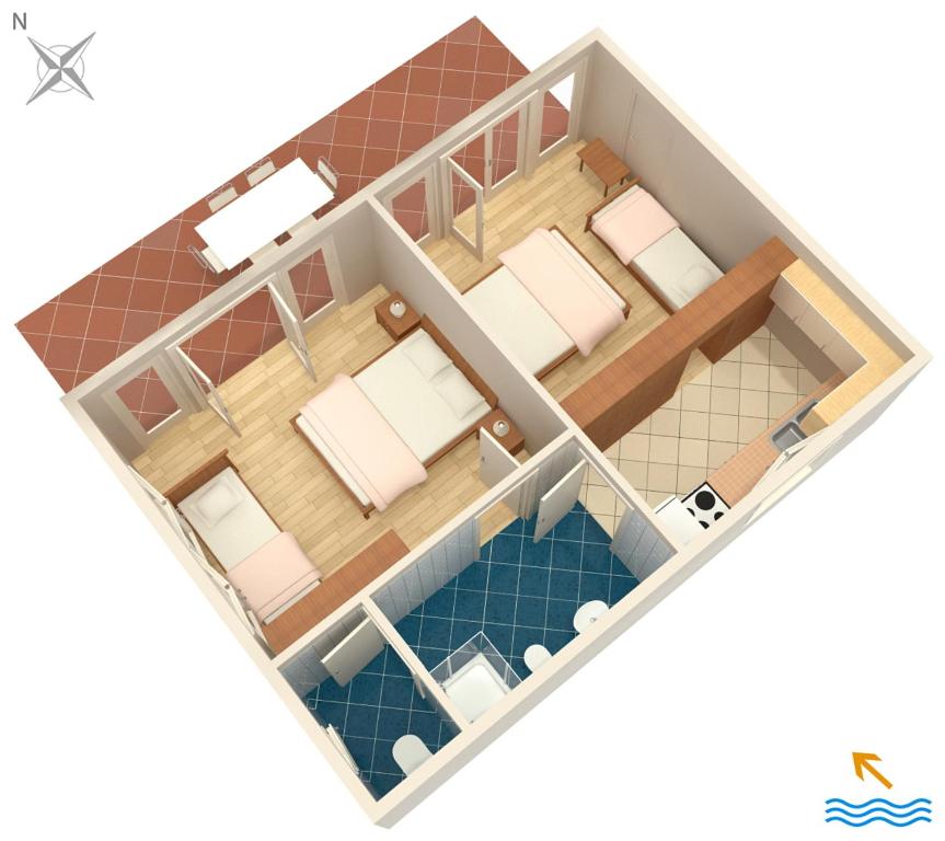 Plán poschodí v ubytovaní Apartment Selce 2381a