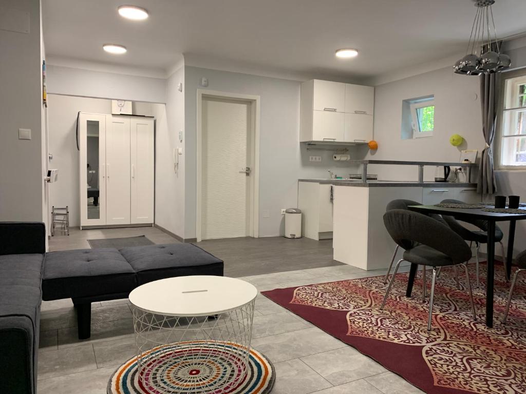 Η κουζίνα ή μικρή κουζίνα στο Stefánia Apartmanok Budapest