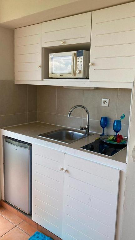 Kuchyň nebo kuchyňský kout v ubytování Studio Charme Créole Accès Plage