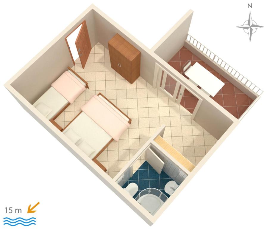 Plán poschodí v ubytovaní Apartments by the sea Promajna, Makarska - 2592