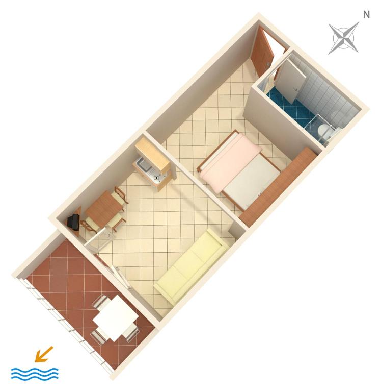 Půdorys ubytování Apartments by the sea Igrane, Makarska - 2679