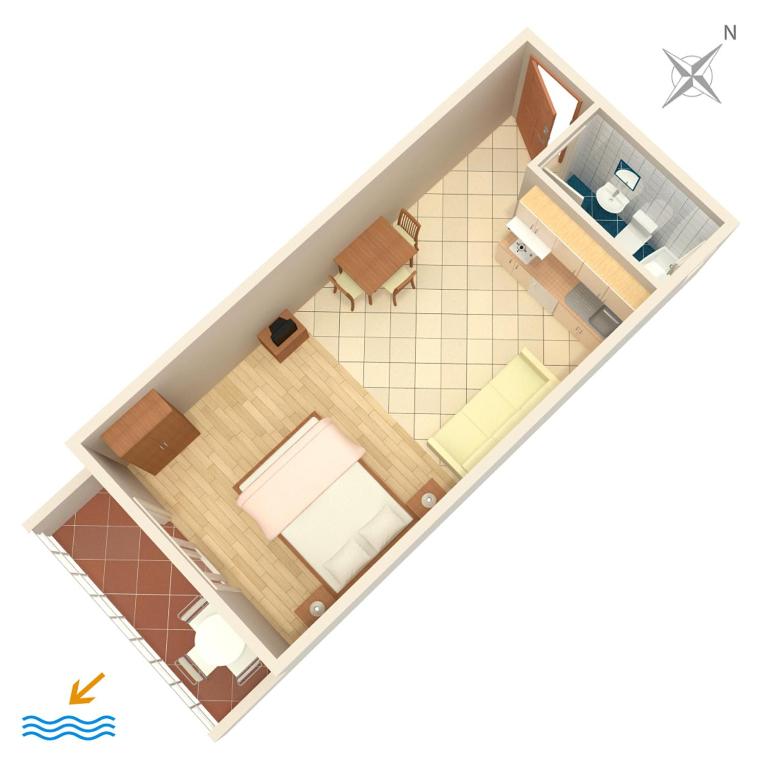 Půdorys ubytování Apartments by the sea Igrane, Makarska - 2679