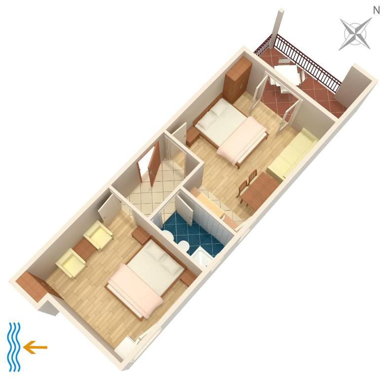 Půdorys ubytování Apartment Tucepi 2676a