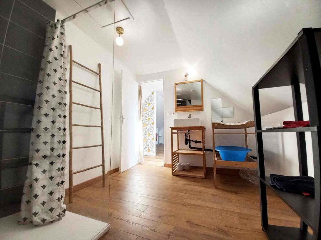 Posteľ alebo postele v izbe v ubytovaní Gîte Les Cerisiers