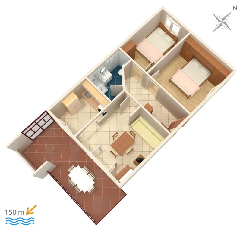 Půdorys ubytování Apartments by the sea Vis - 2470
