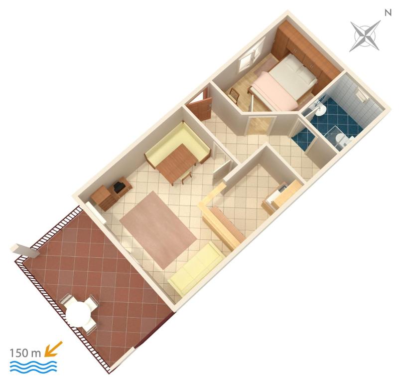 Půdorys ubytování Apartments by the sea Vis - 2470