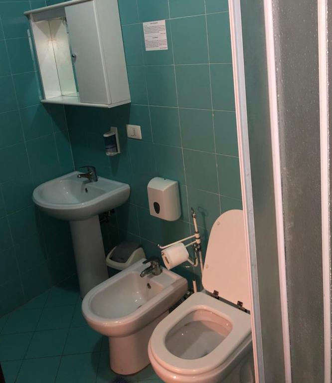 Koupelna v ubytování Hotel Bolognese