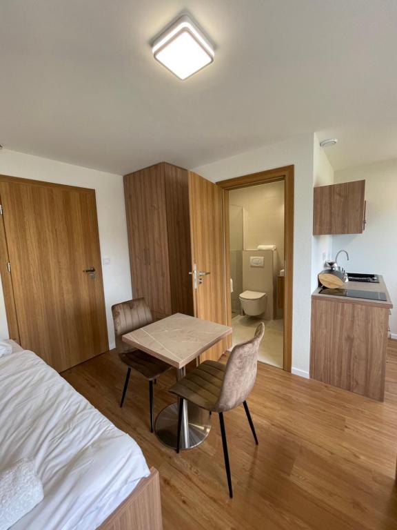 Kuchyň nebo kuchyňský kout v ubytování Apartmotel ANROE