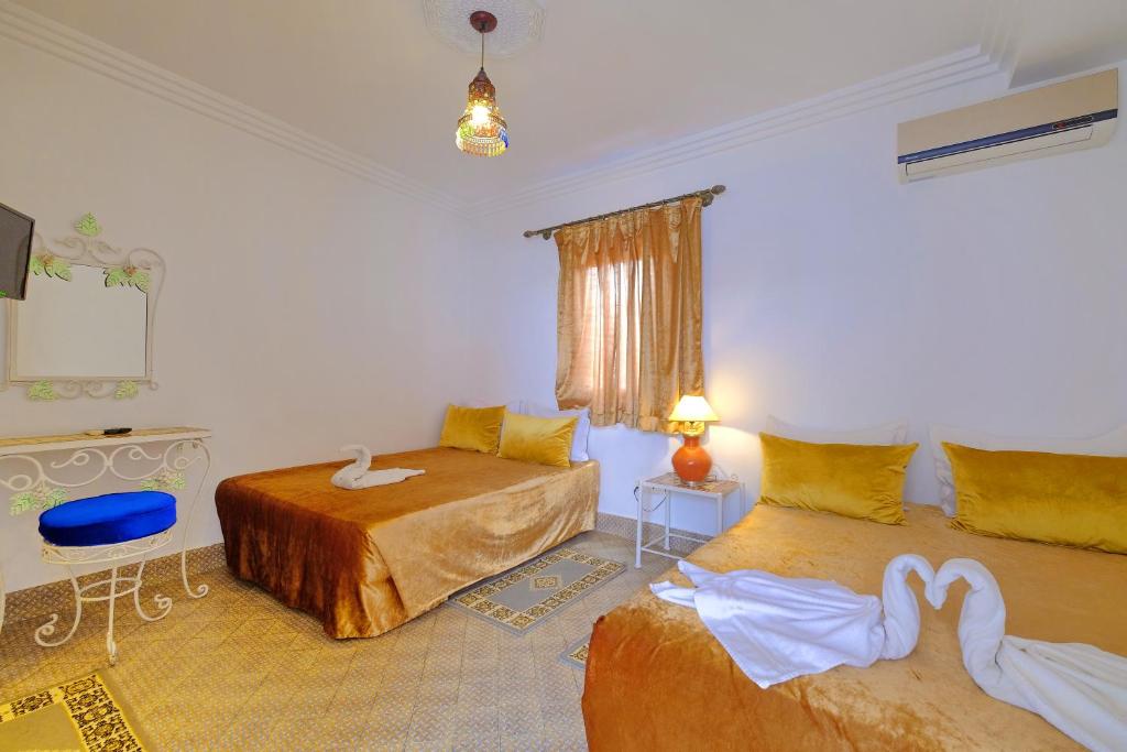 Cama o camas de una habitación en Riad Hôtel Essaouira