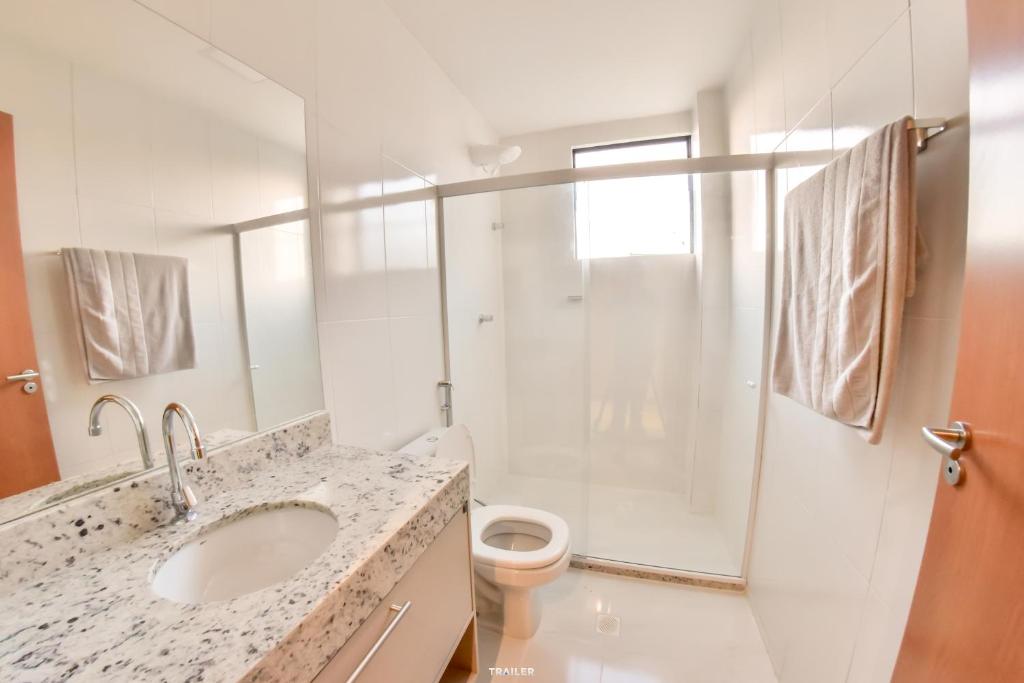 Koupelna v ubytování Hotel Aracaju Suites