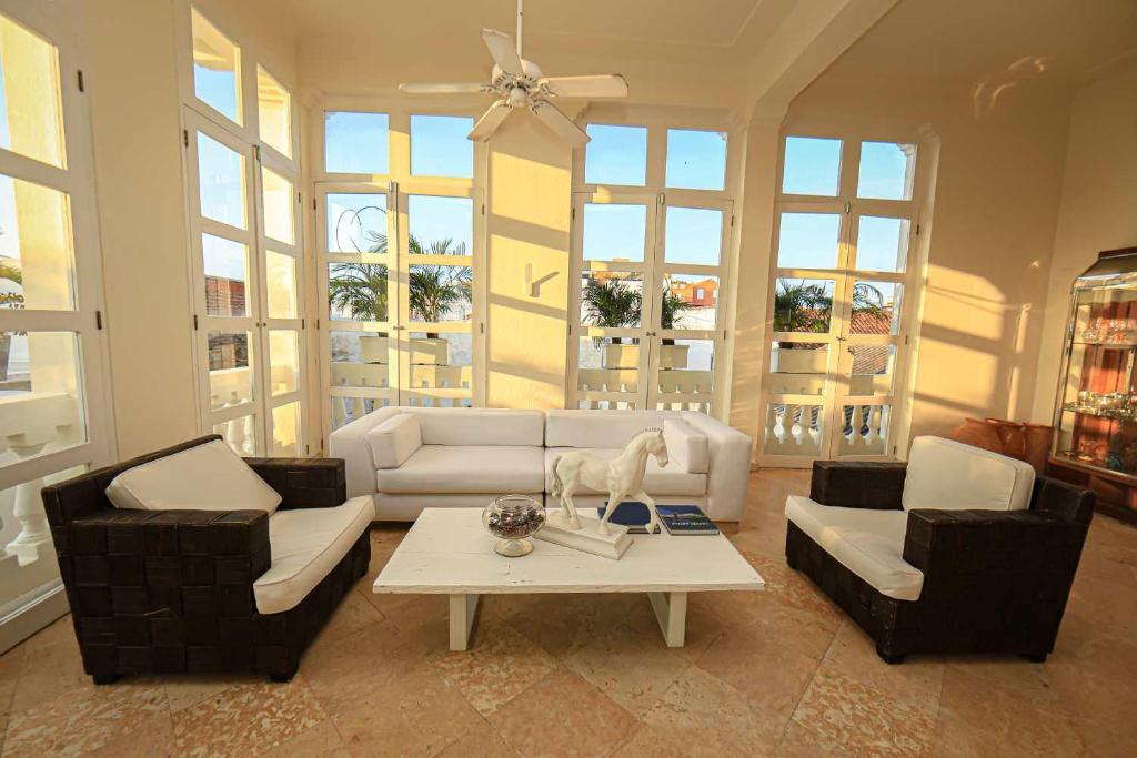 Posezení v ubytování Casa Diluca Cartagena Hotel Boutique