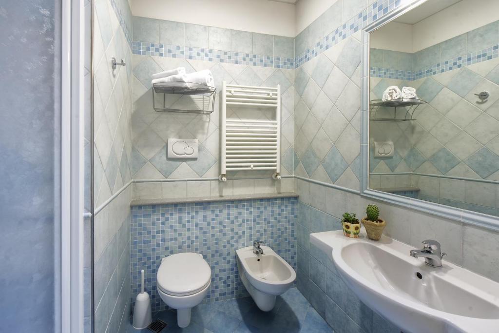 Koupelna v ubytování Albergo Ristorante Pozzi