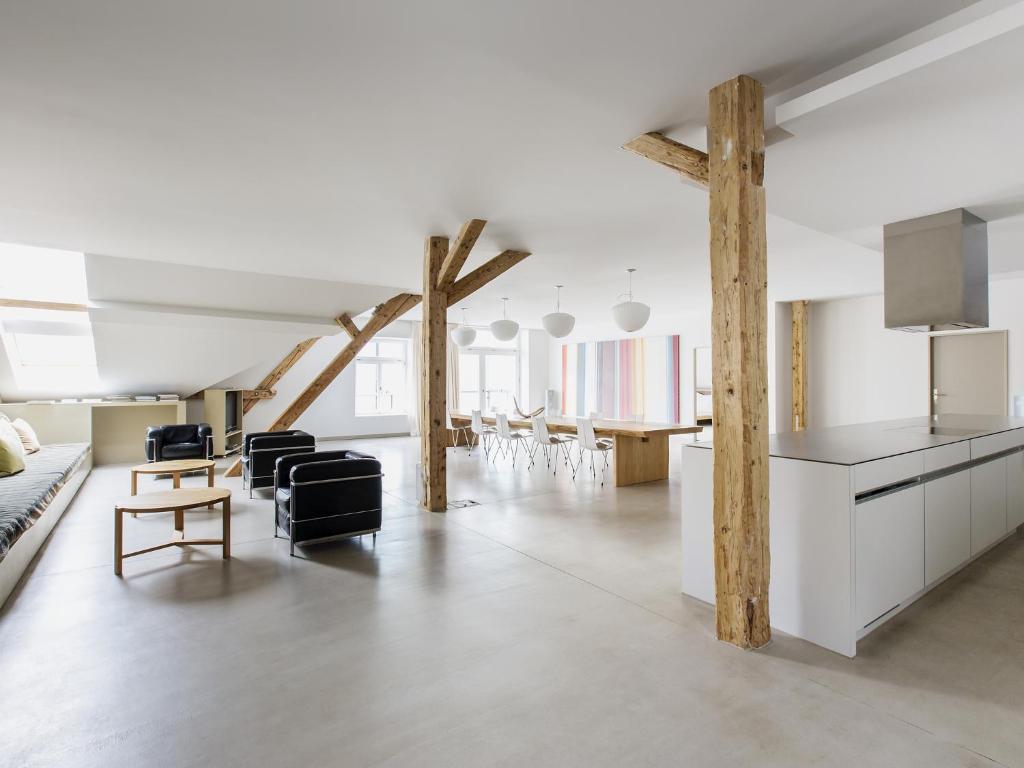 Kuchyň nebo kuchyňský kout v ubytování lofthotel Walensee