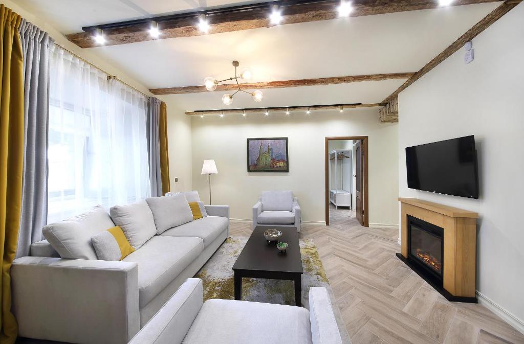 TV a/nebo společenská místnost v ubytování Taurakalnis apartment