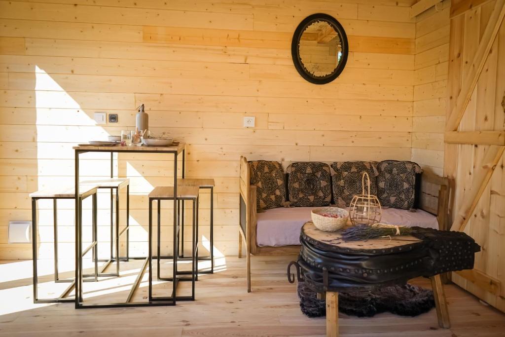 Posezení v ubytování Au coeur de nos bois