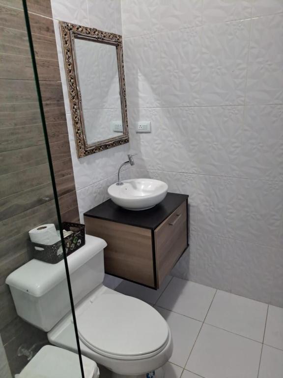 Koupelna v ubytování Hotel Boutique Casa Umiña