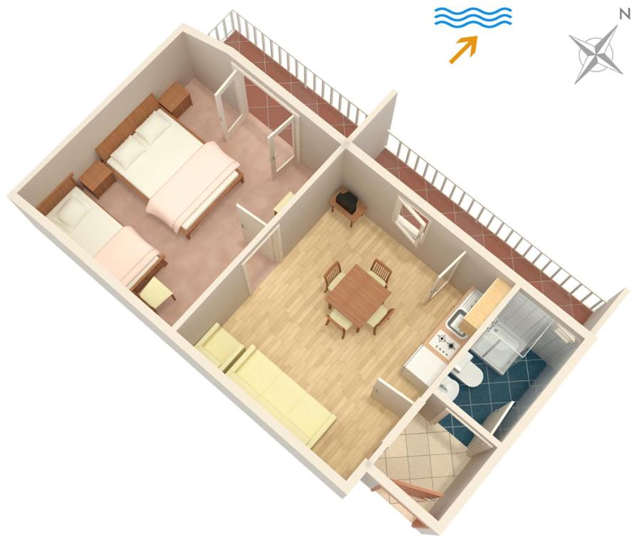 Půdorys ubytování Apartments and rooms by the sea Jelsa, Hvar - 4602