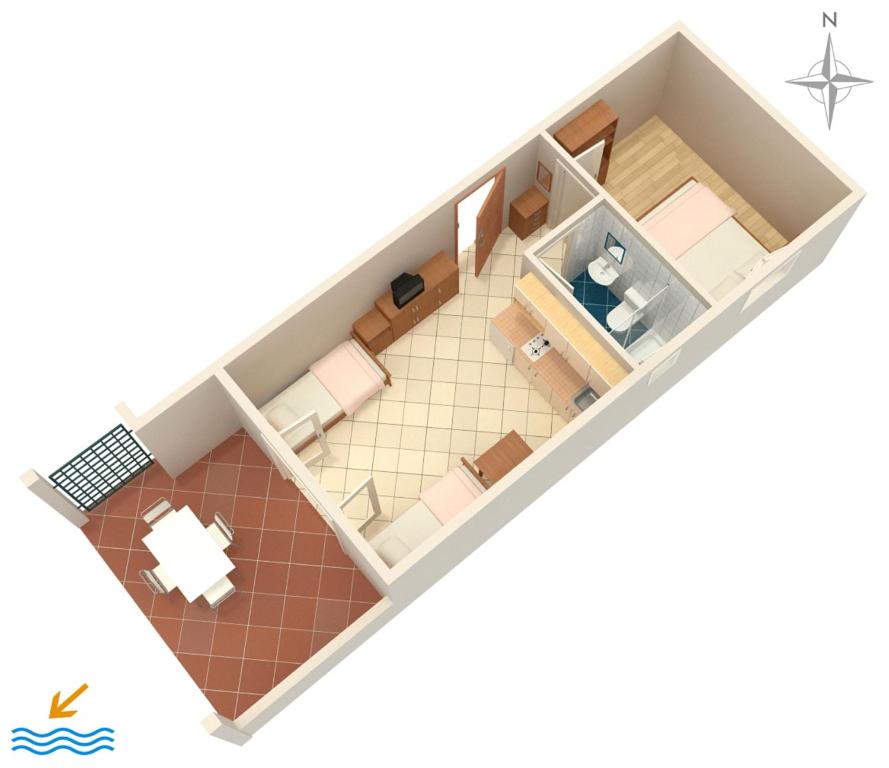 Půdorys ubytování Apartments by the sea Novalja, Pag - 4124